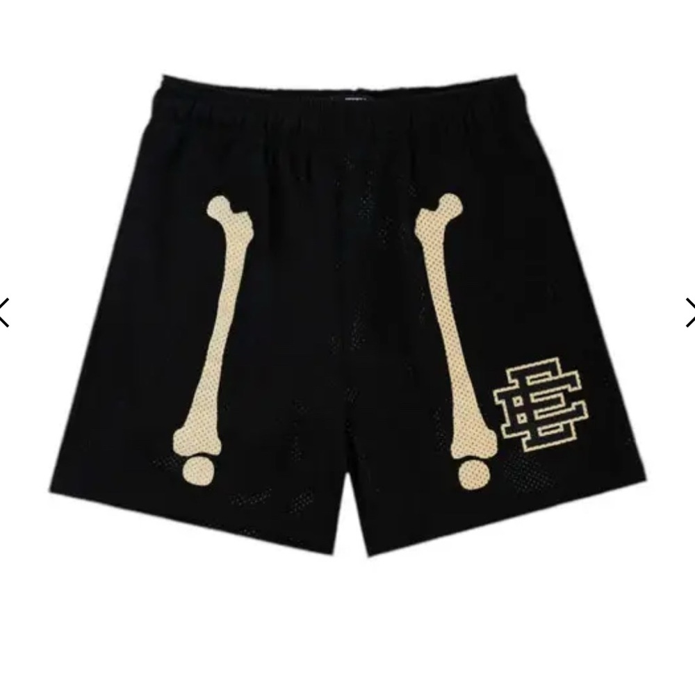 Eric Emanuel Black Shorts with Graphic Design